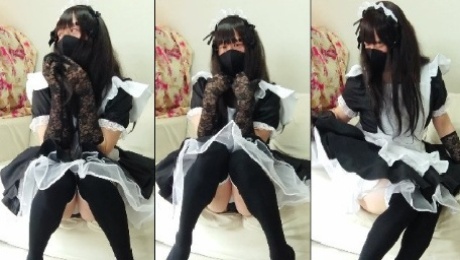 Maid transgender Honoka masturbation ejaculation